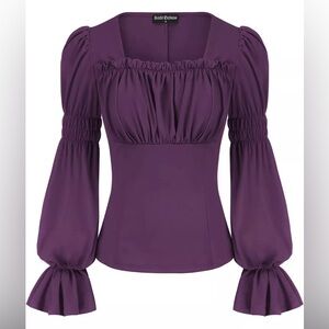 Scarlet Darkness L Purple Renaissance blouse. Pirate shirt
